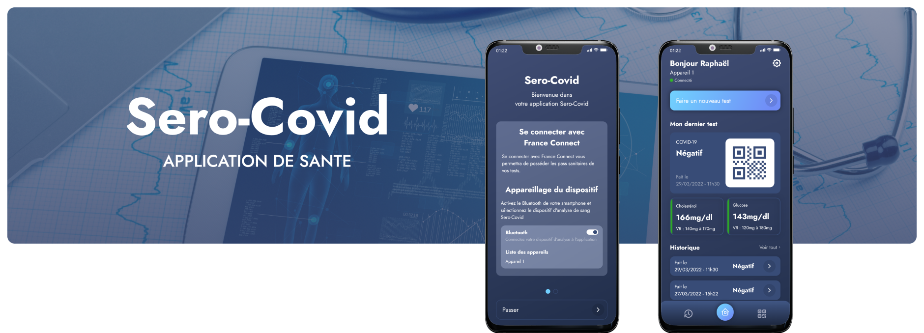 Bandeau de présentation du projet Sero Covid